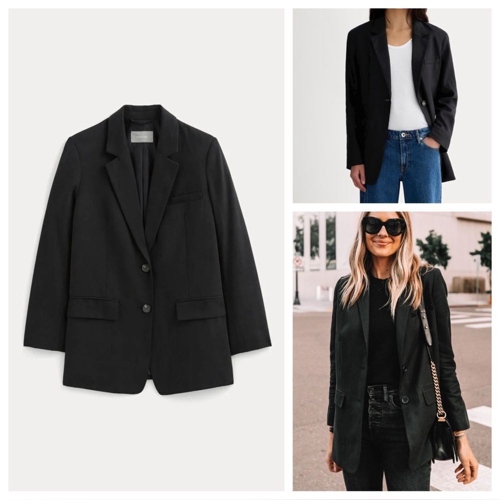 Brand New NWT Everlane Classic Black Oversized Blazer Size 10